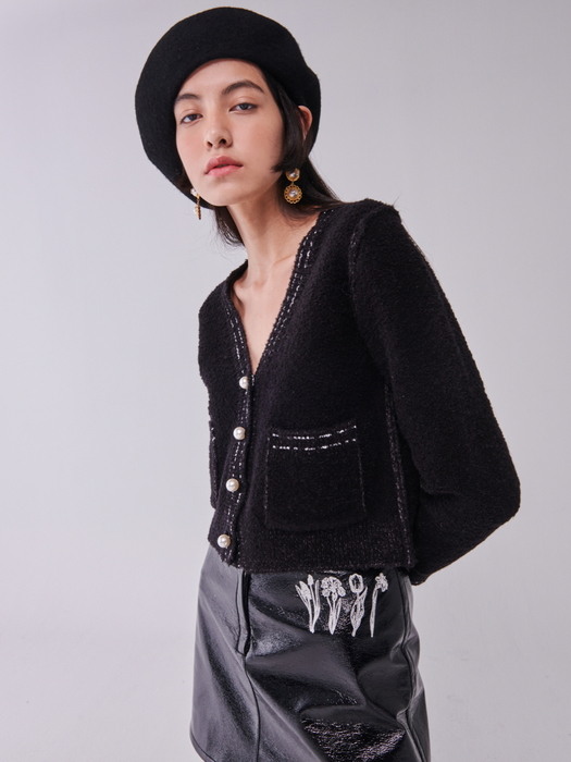 CENTAUR STITCH KNIT CARDIGAN_BLACK