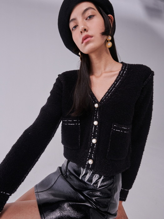 CENTAUR STITCH KNIT CARDIGAN_BLACK