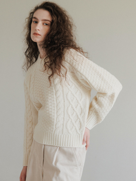 Cable Wool Knit (Ivory)