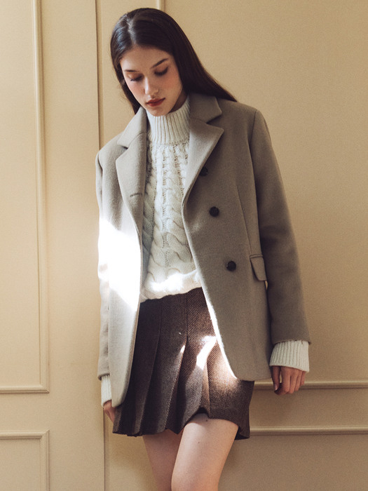 Tailored Wool Half Coat_OLIVE