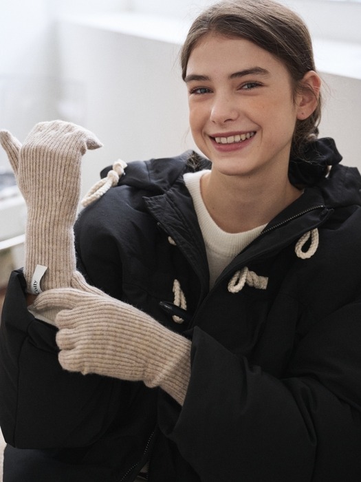 SOFT WOOL Touch Finger Glove_OATMEAL