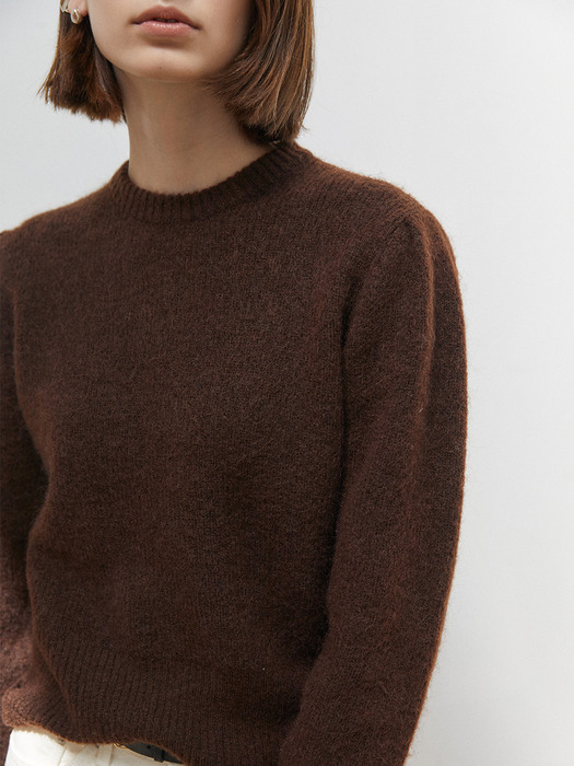 HEBE_MOHAIR PULLOVER_CHOCOLATE