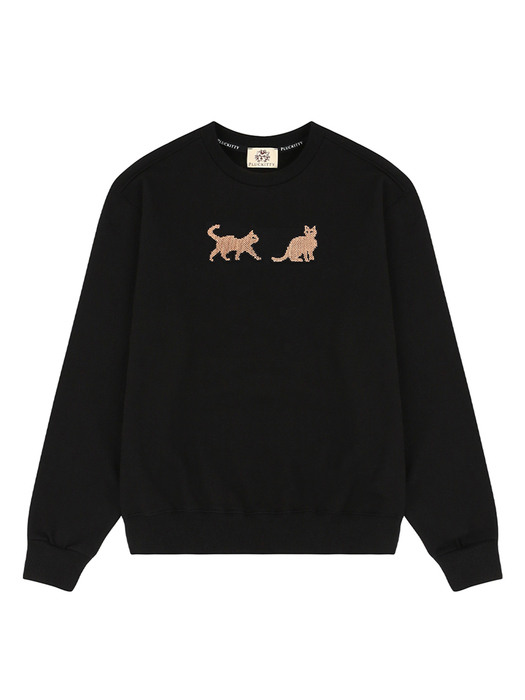 Gem in dream pixel embroidered sweatshirt black Unisex