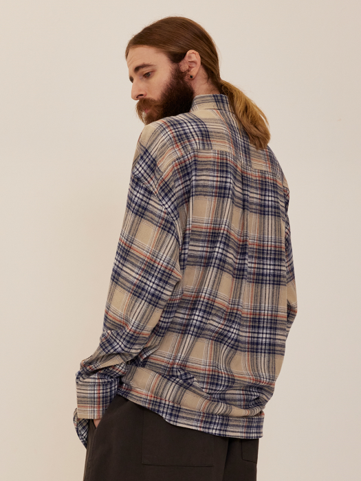CB FLANNEL OVER CHECK SHIRT (BEIGE)