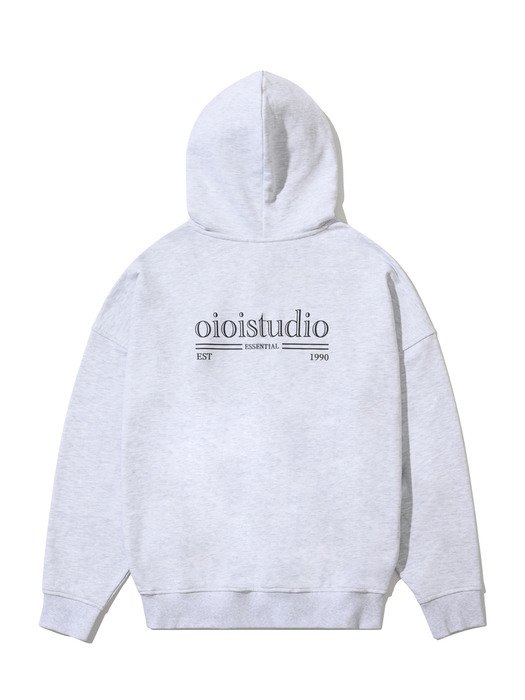 LAYERED LOGO HOODIE_LIGHT GREY