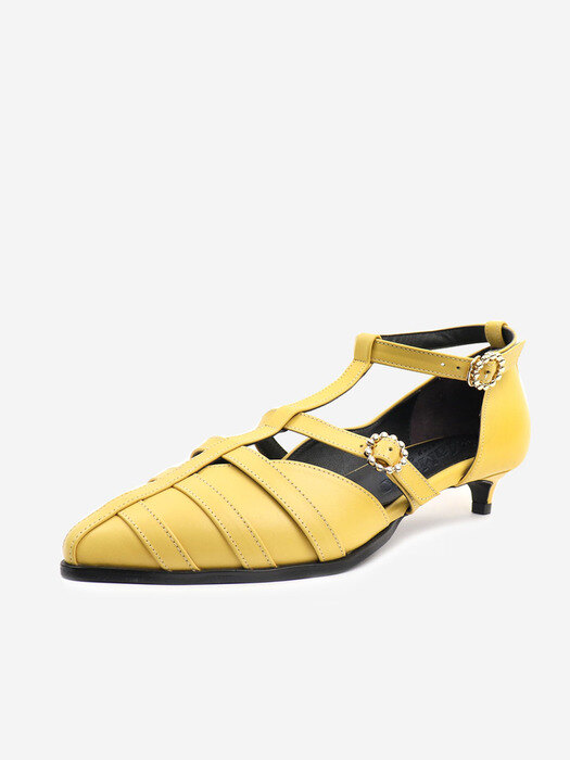 Macaron T-strap Sandal 1cm/3cm _ Yellow