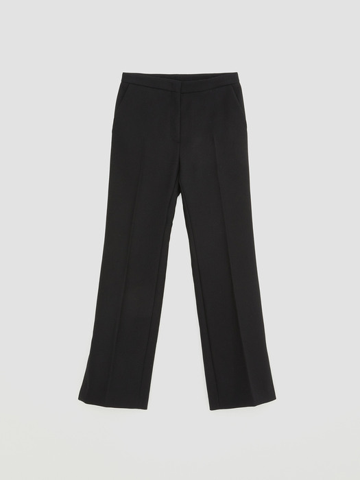 60S FLARE SLIT DETAIL WOOL PANTS (BLACK)