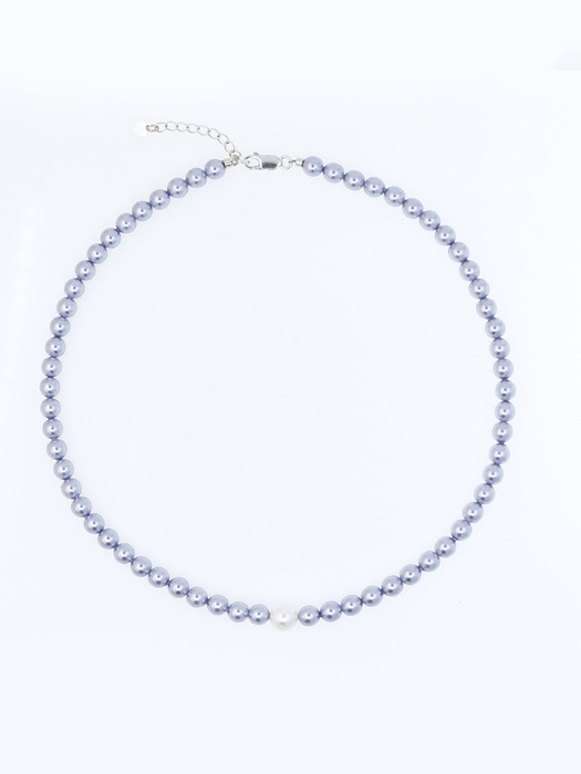 Blue Snow Crystal Pearl Necklace[92.5 Silver]