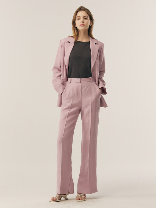 [Linen] Belted Linen Jacket + Pants SET _ 2color