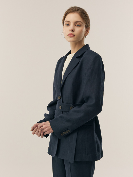 [Linen] Belted Linen Jacket + Pants SET _ 2color