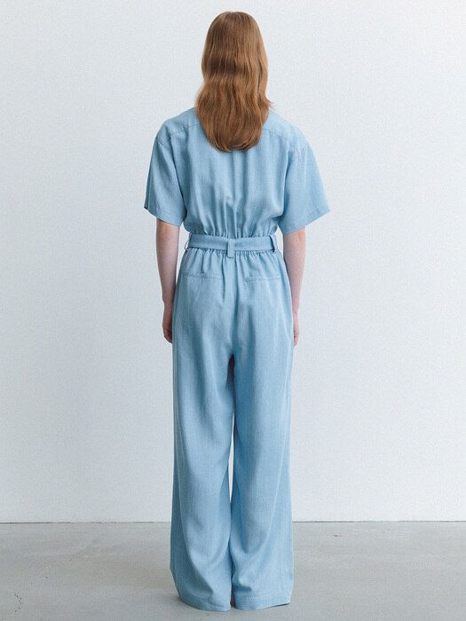 tencel denim jumpsuit (light blue)