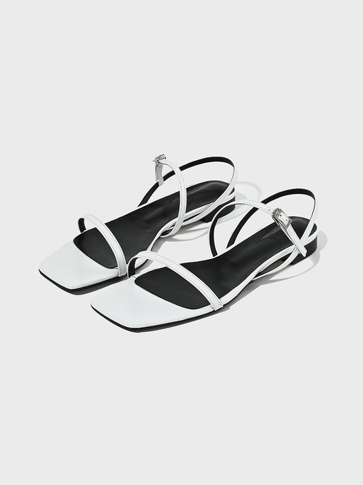 Square Flat Sandals_White