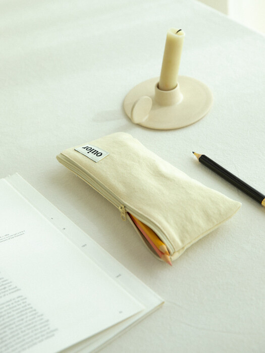 ouior flat pencil case - lemon water (topside zipper)