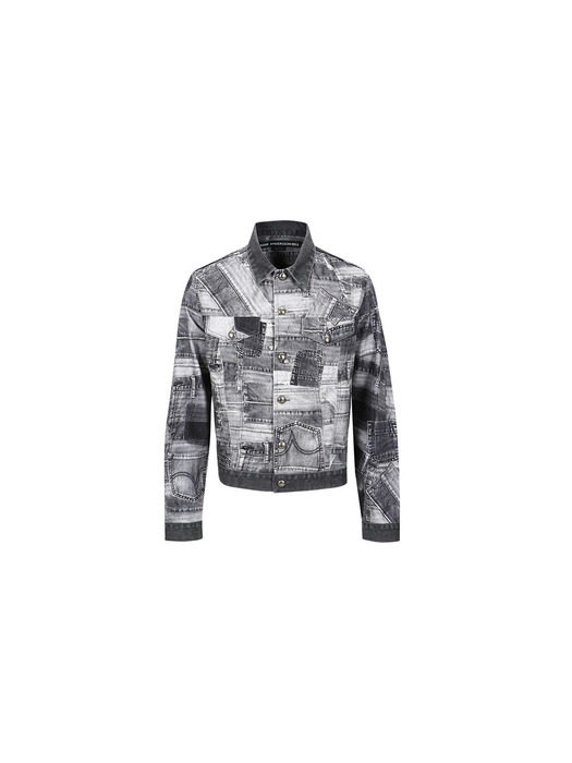 BRNO PATCHWORK PRINTED JACKET awa563m(BLACK)