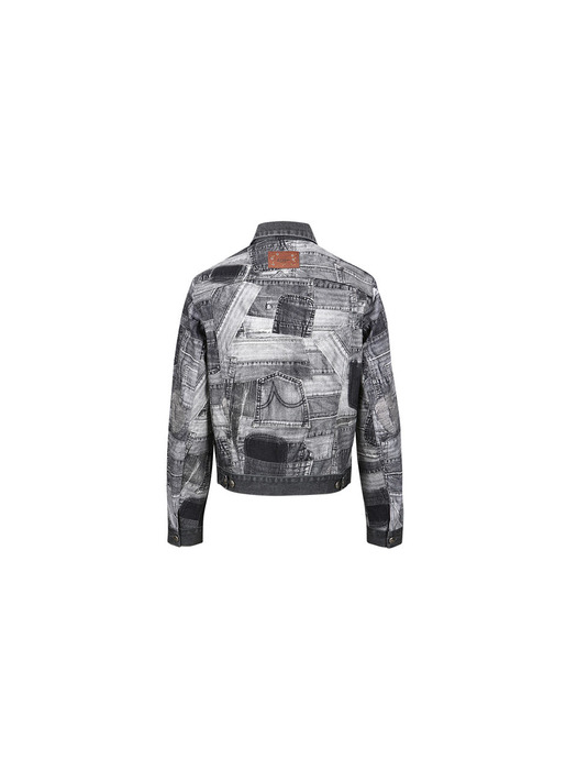 BRNO PATCHWORK PRINTED JACKET awa563m(BLACK)