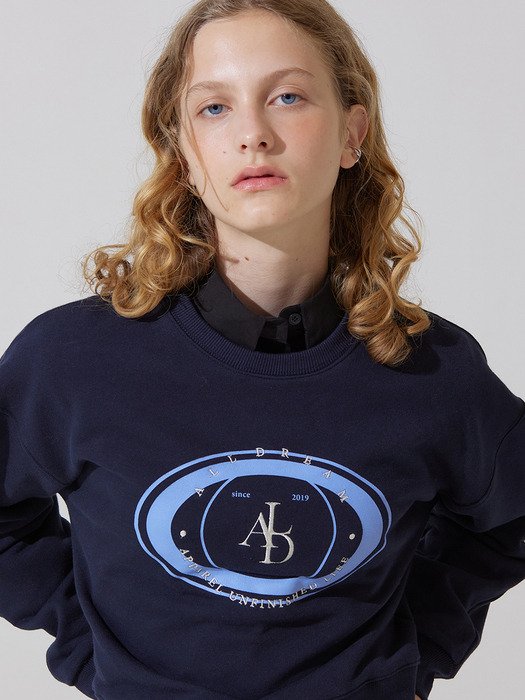 ALD space logo embroidery sweat shirts - navy