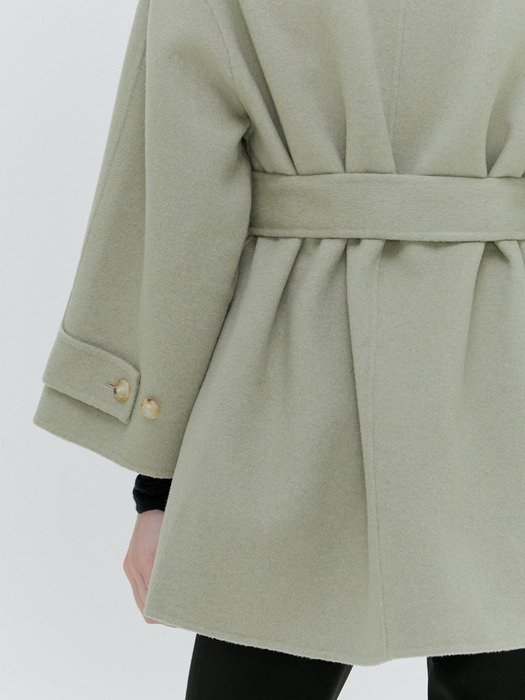 HANDMADE BELTED MUFFLER CASHMERE COAT [3COLORS]