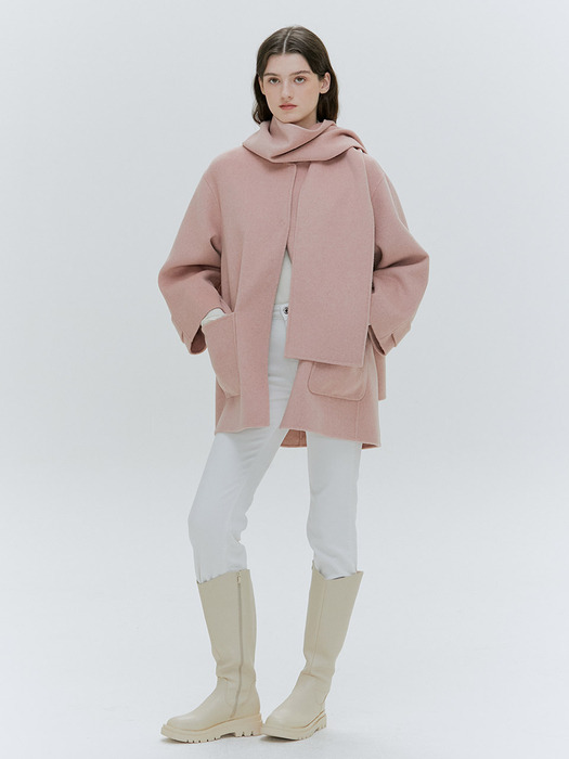 HANDMADE BELTED MUFFLER CASHMERE COAT [3COLORS]