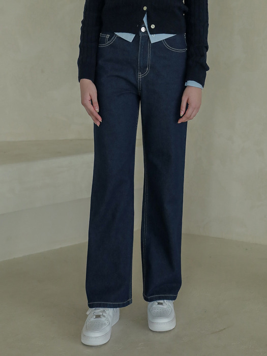 Lossy  semi-wide denim pants_normalblue