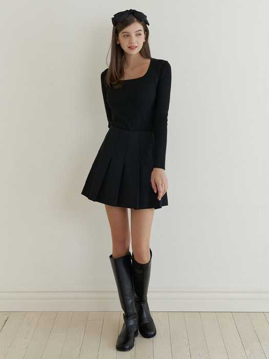 Mu square knit (black)