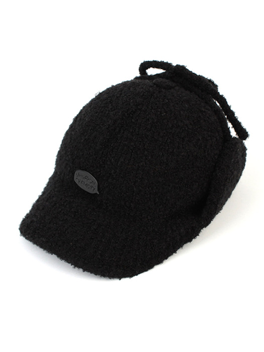 Knit Black Earflap Cap 귀달이모자