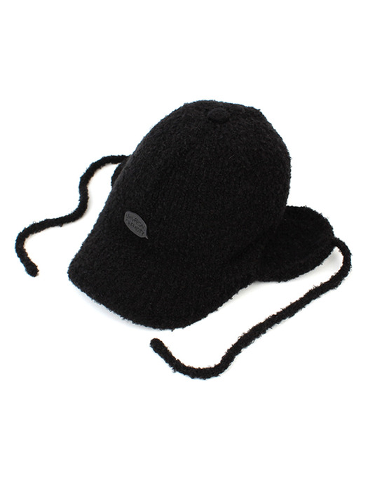 Knit Black Earflap Cap 귀달이모자