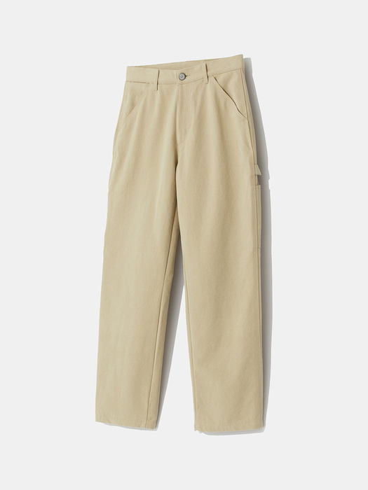 Single Cotton Carpenter Pants BEIGE