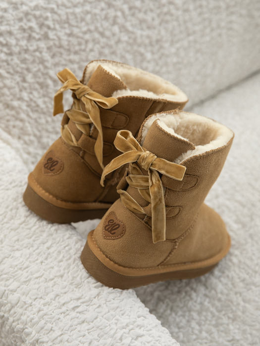 Witty 위티 가죽 퍼 앵클부츠 3cm