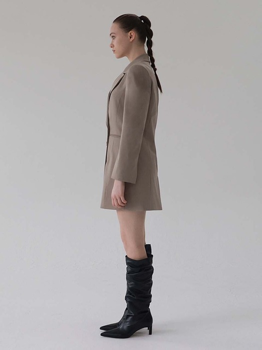 Raey Back Cutout Wool Blazer Minidress (Beige)
