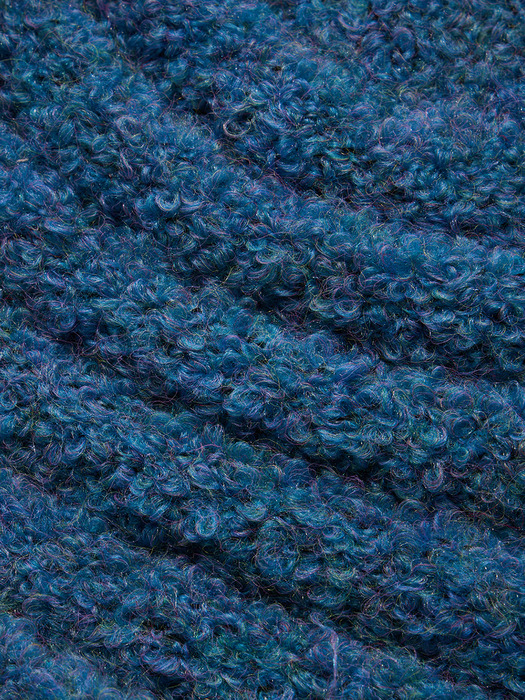 BOUCLE ROLLED BEANIE, BLUE