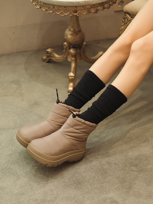 csy572 Padding ankle boots _ 2colors