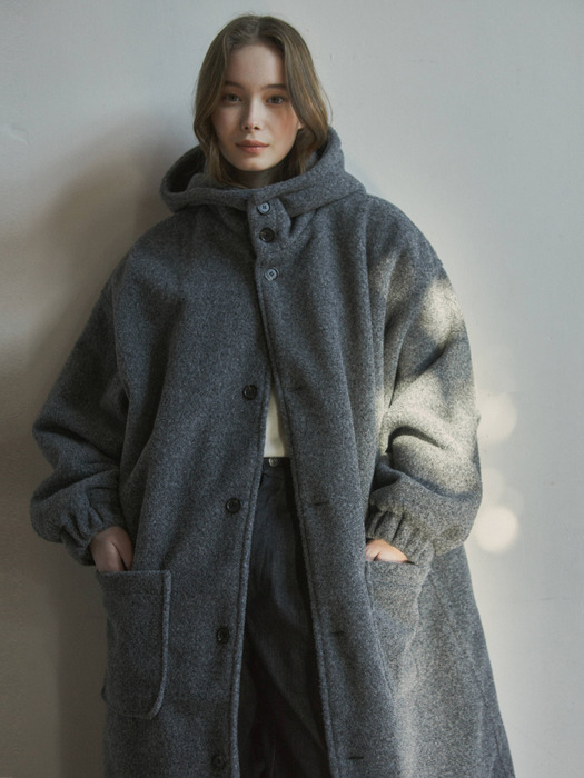 (W)Dumble Fleece hooded coat/2col