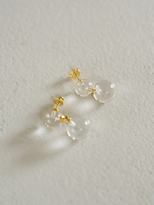 [silver925] clear quartz earring (2color)