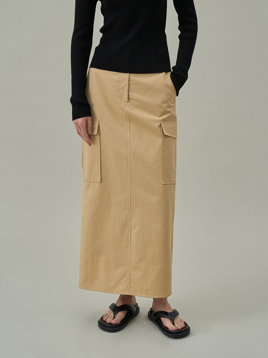 H-Line Pocket Skirt[LMBDSPSK401]-Beige