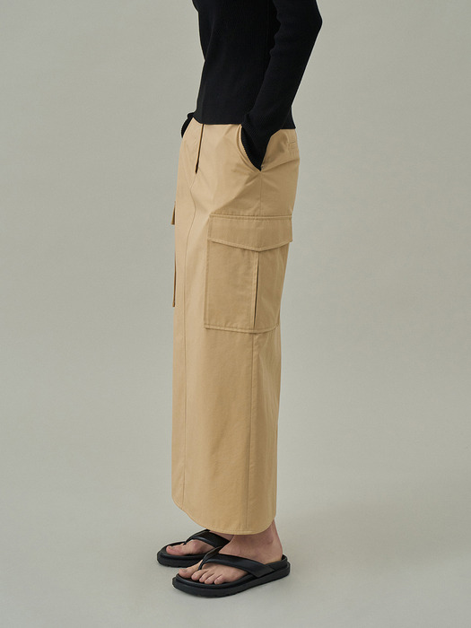 H-Line Pocket Skirt[LMBDSPSK401]-Beige