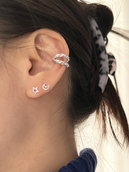 [925silver] Twist double line earcuff