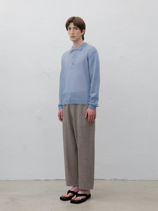 MOHAIR BUTTON PULLOVER [ASH BLUE]