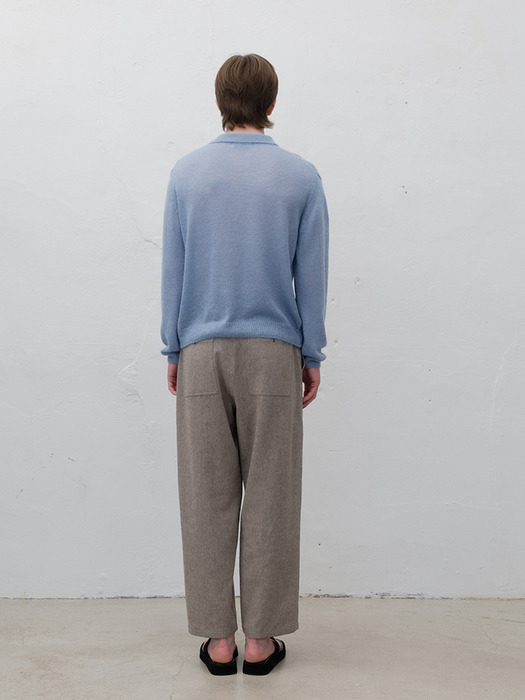 MOHAIR BUTTON PULLOVER [ASH BLUE]