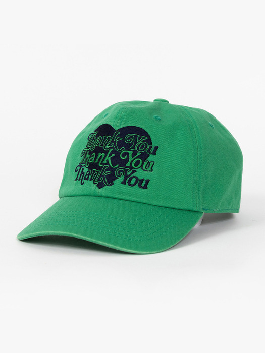 THANK YOU HEART SYMBOL BALL CAP (OCEAN GREEN)