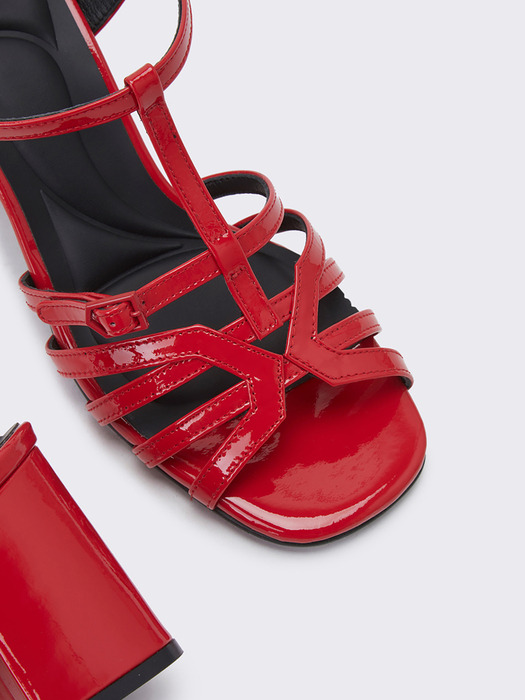 Polygon t-strap sandal(red)_DG2AM24004RED