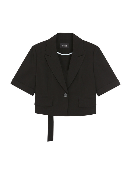 single button crop back slit jacket- U1F21WJK060