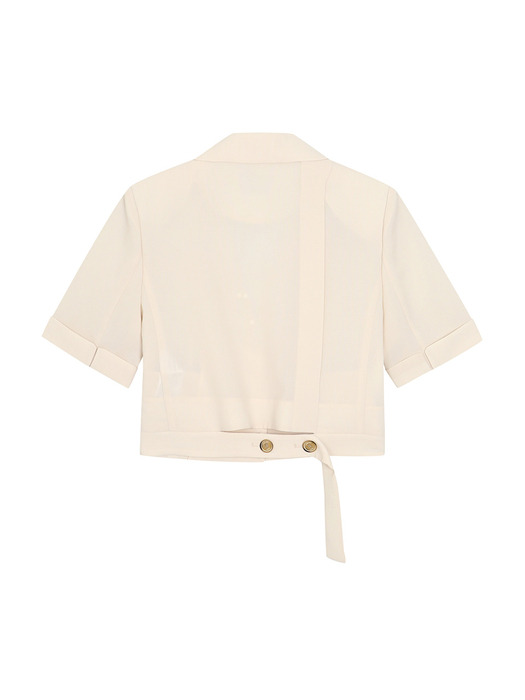 single button crop back slit jacket- U1F21WJK060