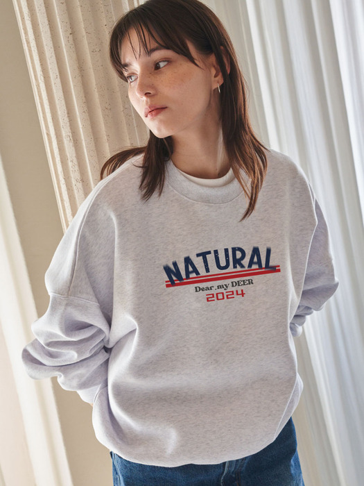 Natural sweatshirt_ White melange