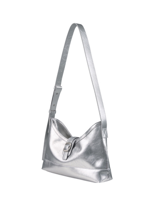 veil middle bag - crinkle silver