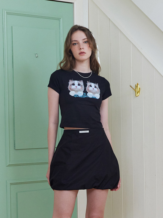 Balloon Mini Skirt (Black)