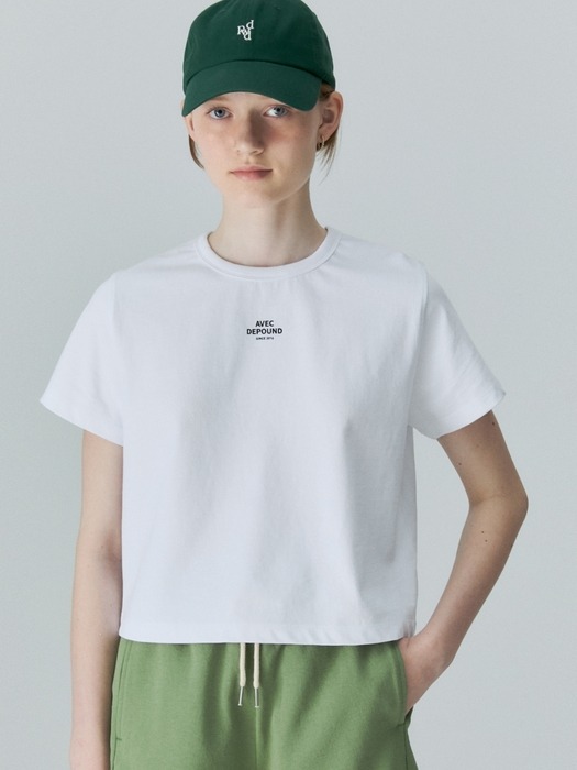 semi crop t-shirt - white