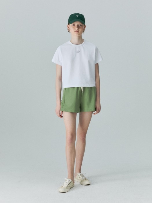 semi crop t-shirt - white