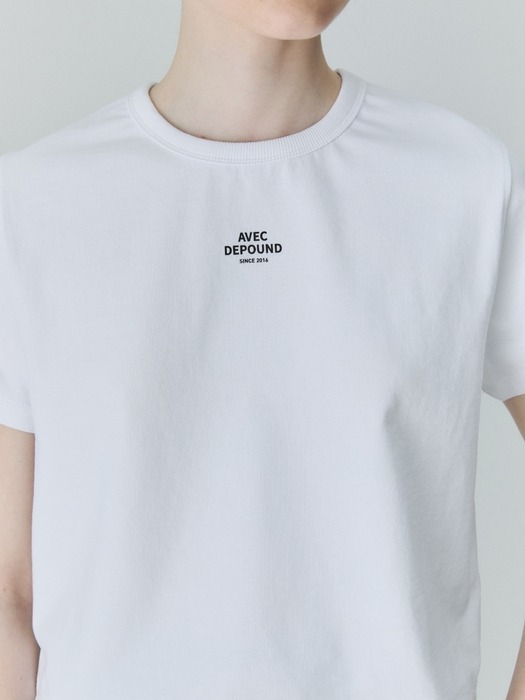 semi crop t-shirt - white