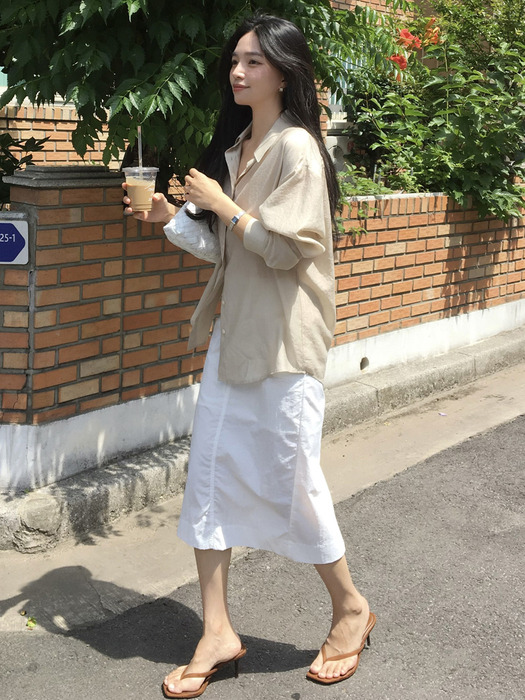 SIST9024 나일론 퍼티그 스커트_2Colors