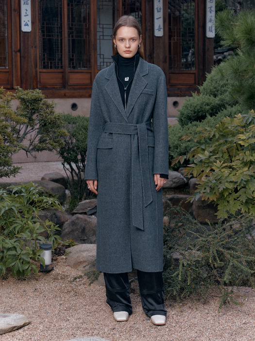 [리퍼브]HADID Tailored Cashmere Blended Handmade Coat_Gray